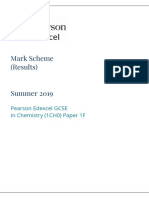 Mark Scheme (Results) : Pearson Edexcel GCSE in Chemistry (1CH0) Paper 1F