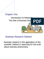Chapter One: Introduction To Research: The Role of Business Research