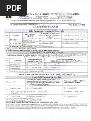 Academic Calendar 2020 - 21 | PDF