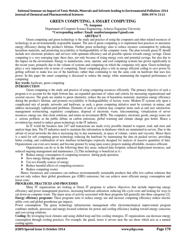 Green Computing: Energy Efficiency in IT | PDF | Computer Monitor ...