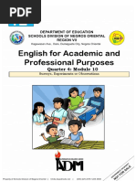 English For Academic and Professional Purposes: Quarter 4: Module 10