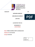 Faculty OF Applied Sciences Diploma in Science (AS120) : Capacitence