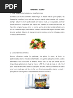 10 Reglas de Oro de la OMS | PDF | Alimentos | Agua