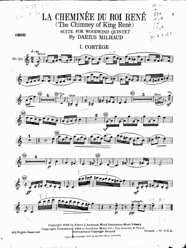 Milhaud Oboe PDF