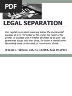 Legal Separation: (People v. Takbobo, G.R. No. 102984, June 30,1993)