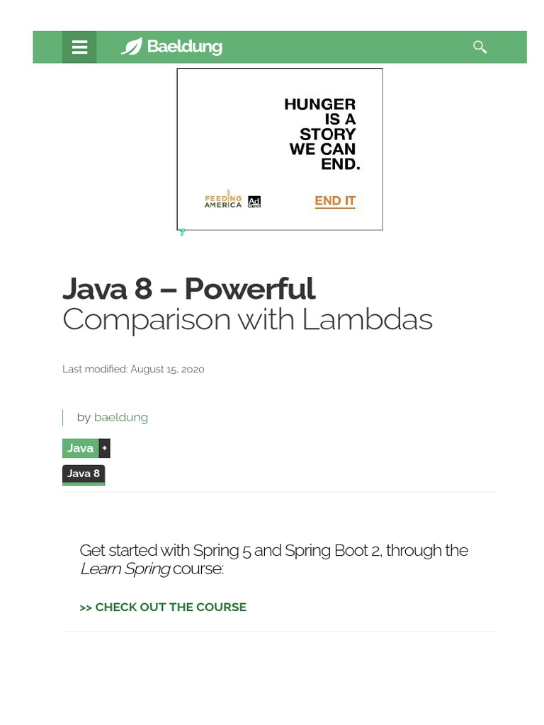 WWW Baeldung Com Java 8 Sort Lambda Comparator Comparing PDF Anonymous Function