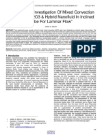 Experimental Investigation of Mixed Convection With Water-Al2O3 & Hybrid Nanofluid in Inclined Tube For Laminar Flow