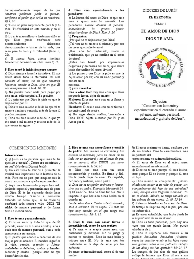 Tema 1 El Amor de Dios | PDF | Amor | Dios