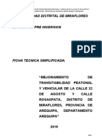 RESUMEN EJECUTIVO CALLE 22 de Agosto y Rosaspata