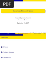 Dynamics of Linear Systems: September 27, 2017