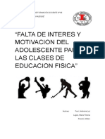 Tesis Falta de Interes y Motivacion Del Adolescente para Las Clases de Educacion Fisica.