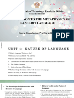 Introduction To The Metaphysics of Sanskrit Language: National Institute of Technology, Rourkela, Odisha