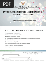 Introduction To The Metaphysics of Sanskrit Language: National Institute of Technology, Rourkela, Odisha