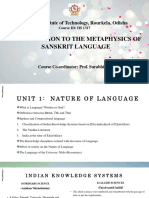 Introduction To The Metaphysics of Sanskrit Language: National Institute of Technology, Rourkela, Odisha