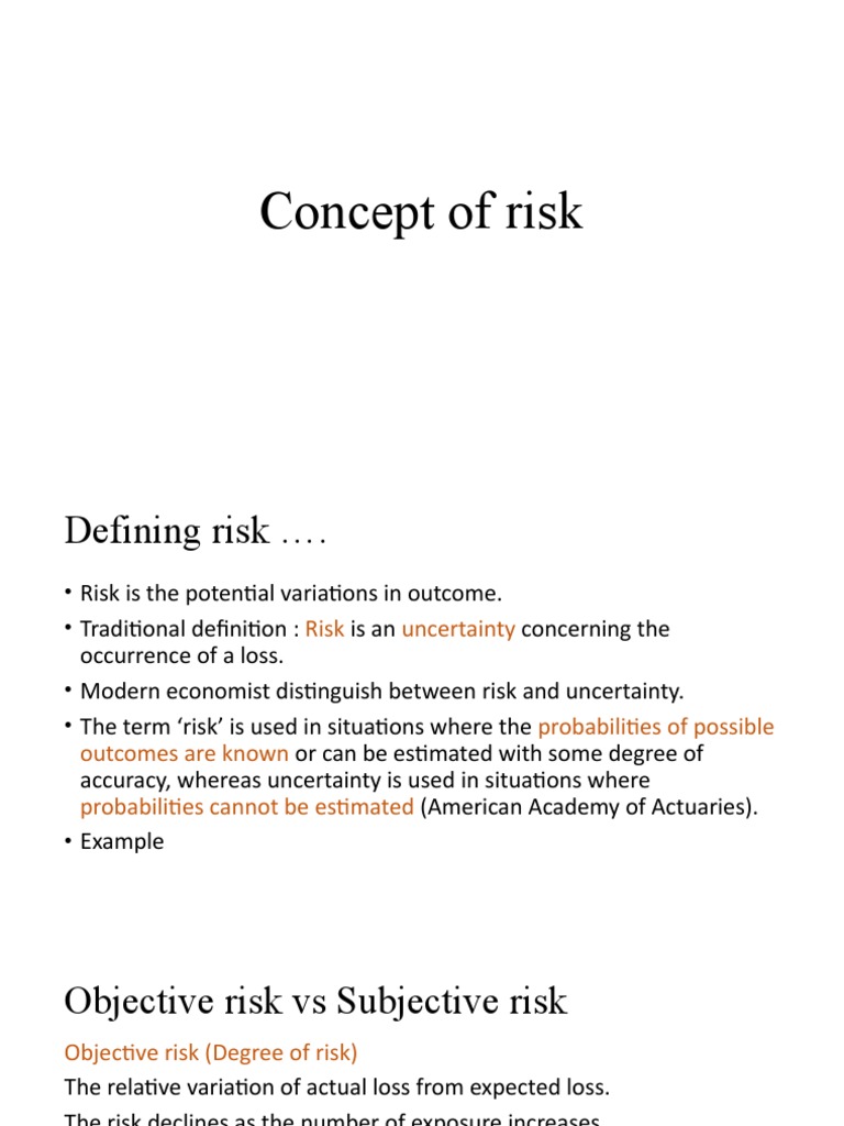Concept of Risk | PDF | Risk | Uncertainty