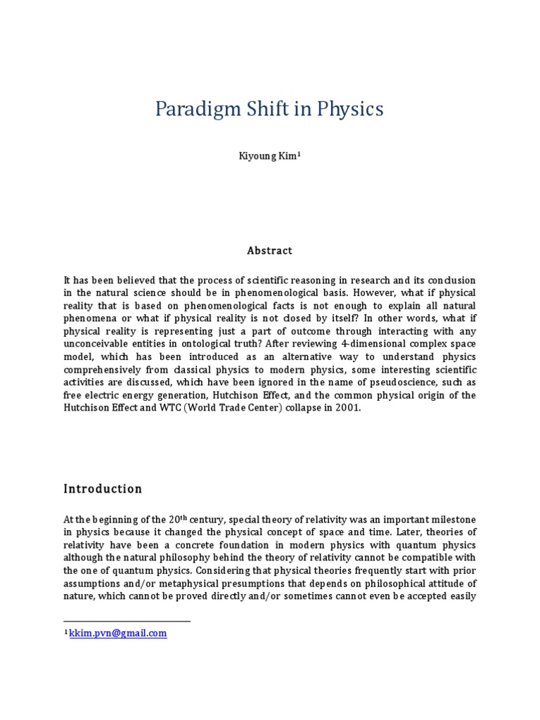 New Paradigm in Physics Explained | PDF | Field (Physics) | Special ...