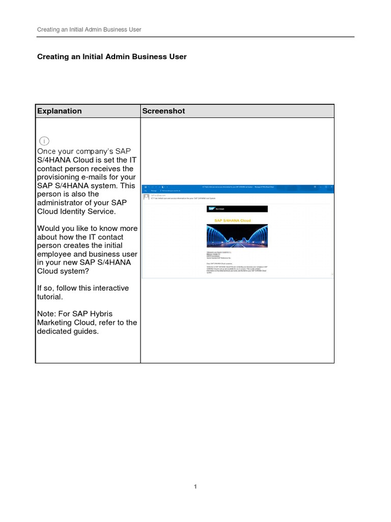 Create Admin User in SAP S/4HANA | PDF | User (Computing) | Screenshot