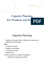 Capacity Planning For Products and Services