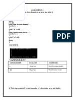 Output: Assignment 4 1. Write A Program in C To Store Elements in An Array and Print It