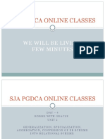 SJA PGDCA Online Classes: RDBMS Chapter 2 Summary