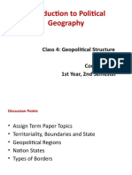 Introduction To Political Geography: Class 4: Geopolitical Structure BIR 2018 Course: 1206 1st Year, 2nd Semester