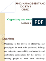 LECTURE 3 Organization and Coordinating