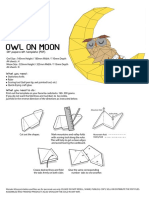 Owl On Moon: DIY Papercraft Template PDF