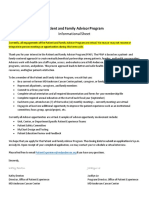 Patient and Family Advisor Program Informational Sheet
