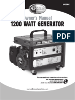 1200 Watt Generator: Owner's Manual
