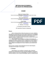 Metodologia de Ensino e Avaliacao Da Aprendizagem