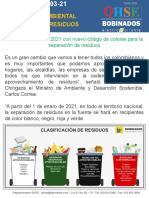 NotiBeo No. 003-21 Gestion Ambiental Manejo de Residuos