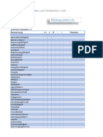 Staerken Und Schwaechen Liste