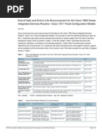 End-of-Sale and End-of-Life Announcement For The Cisco 1800 Series Integrated Services Routers-Cisco 1811 Fixed Configuration Models