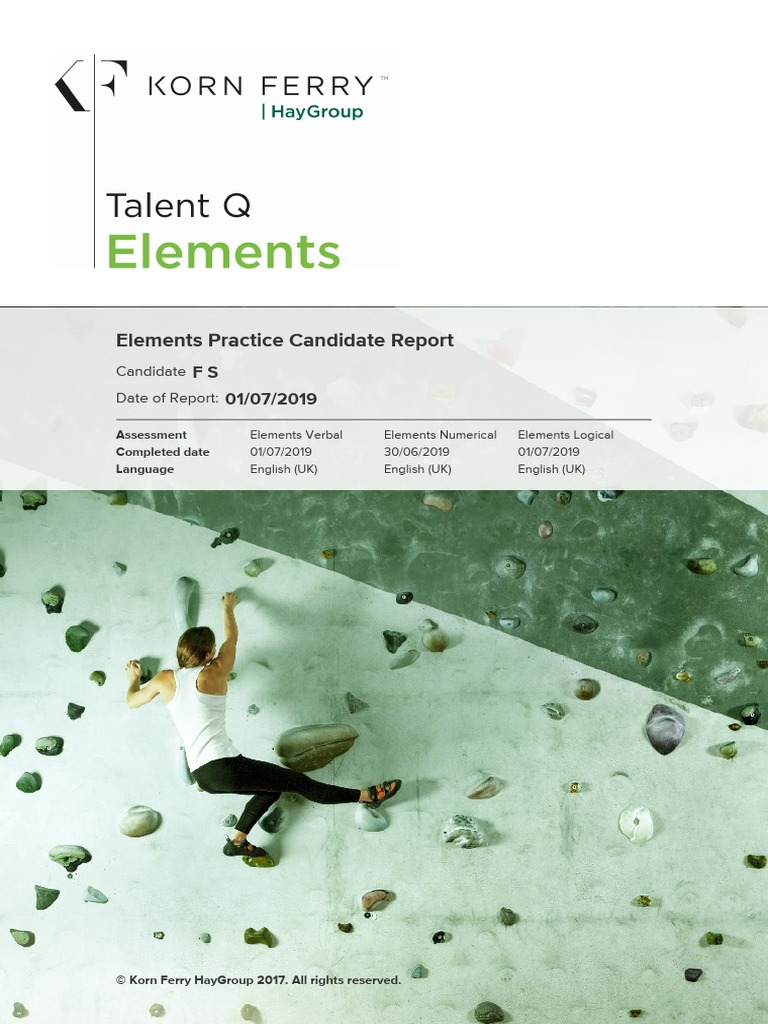 Korn Ferry Talent Q Elements Output Report | PDF | Test (Assessment ...