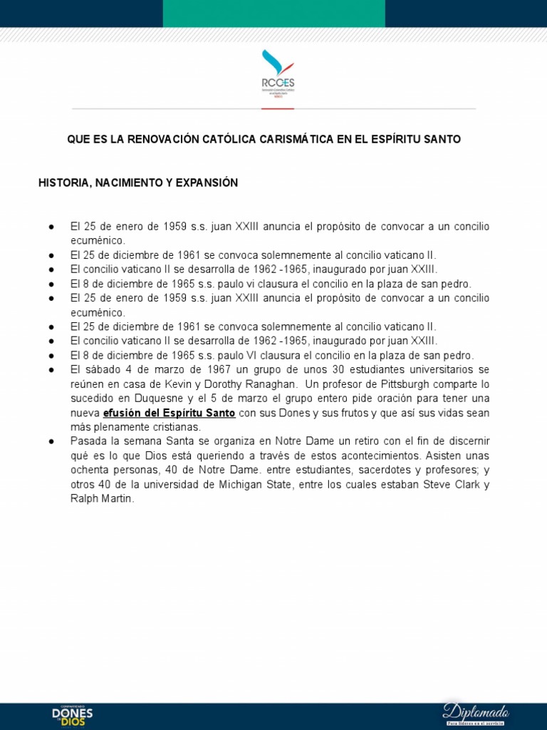 Tema 1. Que Es La Renovacion PDF Iglesia Católica Oración