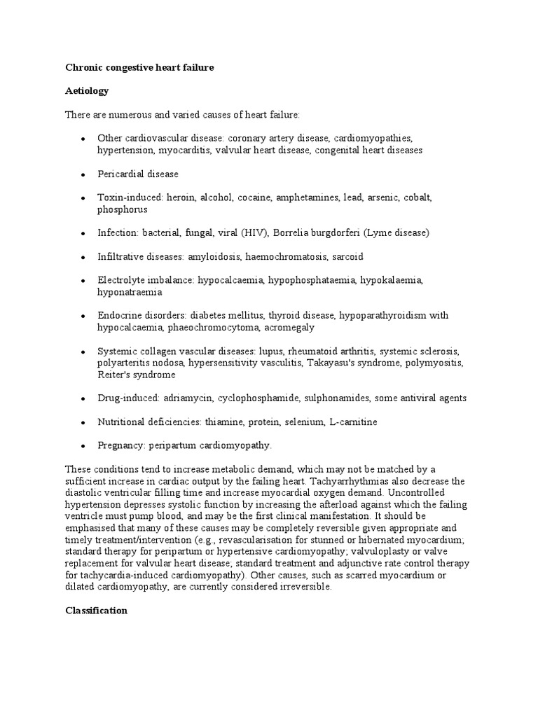 Causes and Classification of Heart Failure | PDF | Heart Failure | Heart