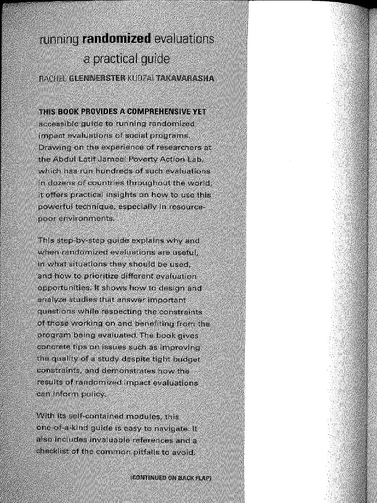 語学+参考書 Running Randomized Evaluations: A Practical Guide Running Randomized Evaluations: A Practical Guide