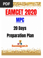 Eamcet 20 Days Plan - MPC