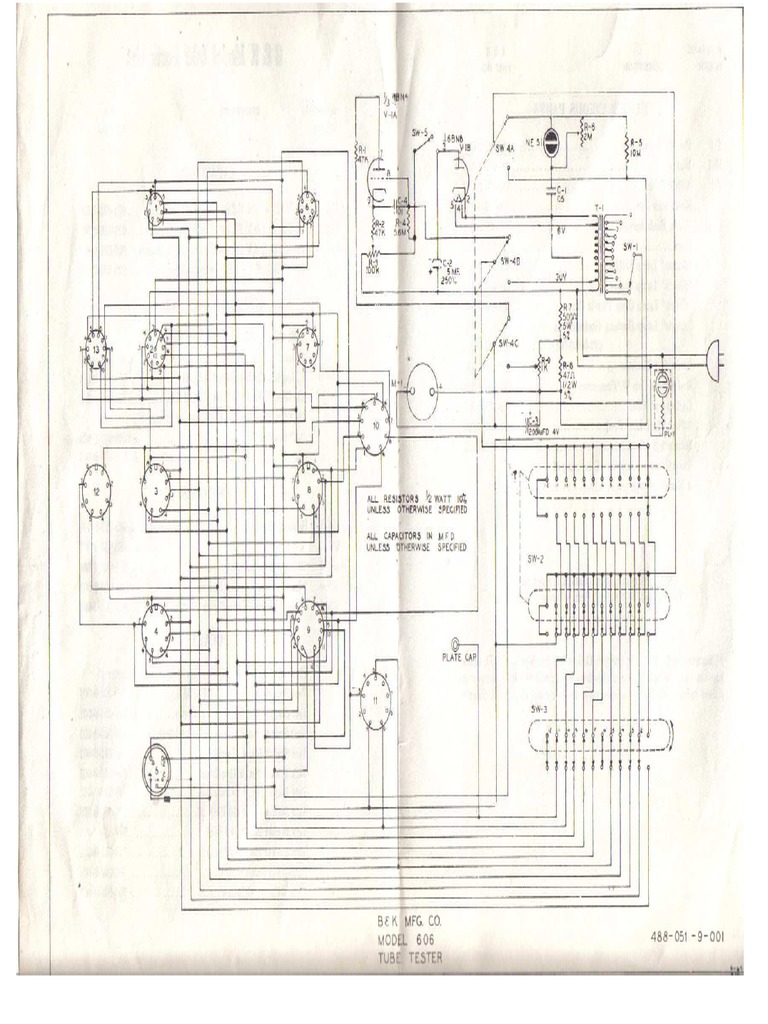BK Model 606 Tube Tester Schematic WW | PDF