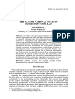 The Basis of National Security in International Law: Saša Mijalković Dušan Blagojević