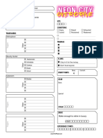 Neon City Character Sheet Form Fil1l