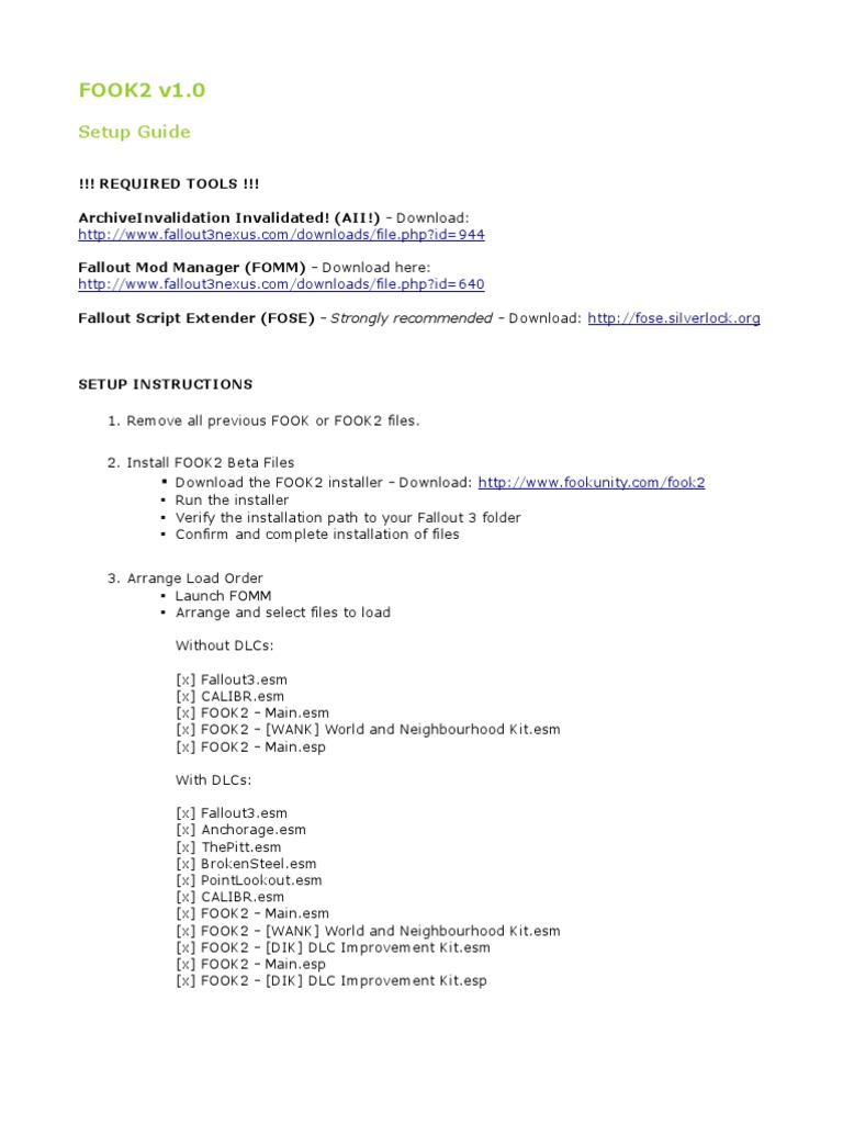 FOOK2 V1.0: Setup Guide | PDF | Armour | Firearms