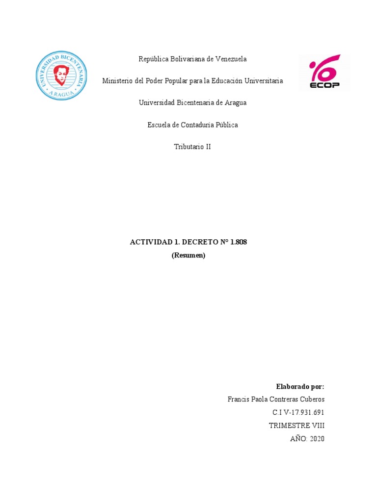 ACTIVIDAD 1 Tributario | PDF | Impuesto sobre la renta | Impuestos