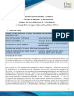 Syllabus de Curso Diplomado de Profundización Supply Chain Management y Logística