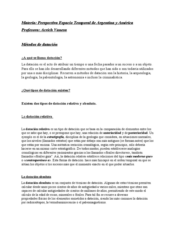 Métodos de Datación en Arqueología | PDF | Física Aplicada e ...