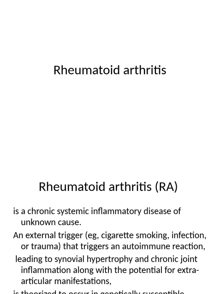 Rheumatoid Arthritis | PDF | Rheumatoid Arthritis | Arthritis