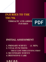 Injuries To The Trunk: Throacic and Abdominal Injuries