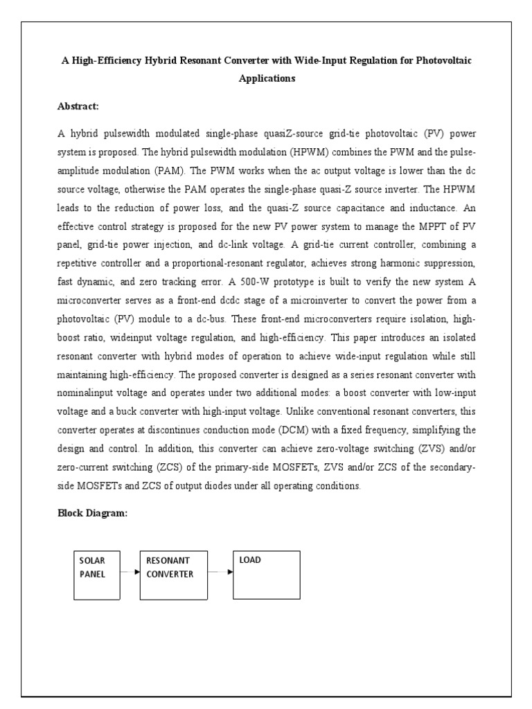 High-Efficiency Hybrid Resonant Converter | PDF | Capacitor | Power ...
