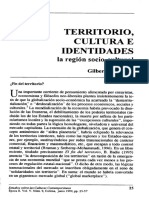 Territorio, cultura e identidades - Giménez