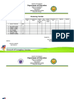 Department of Education: Monitoring Checklist